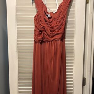 David's Bridal Off the Shoulder Dress in Cinnamon
